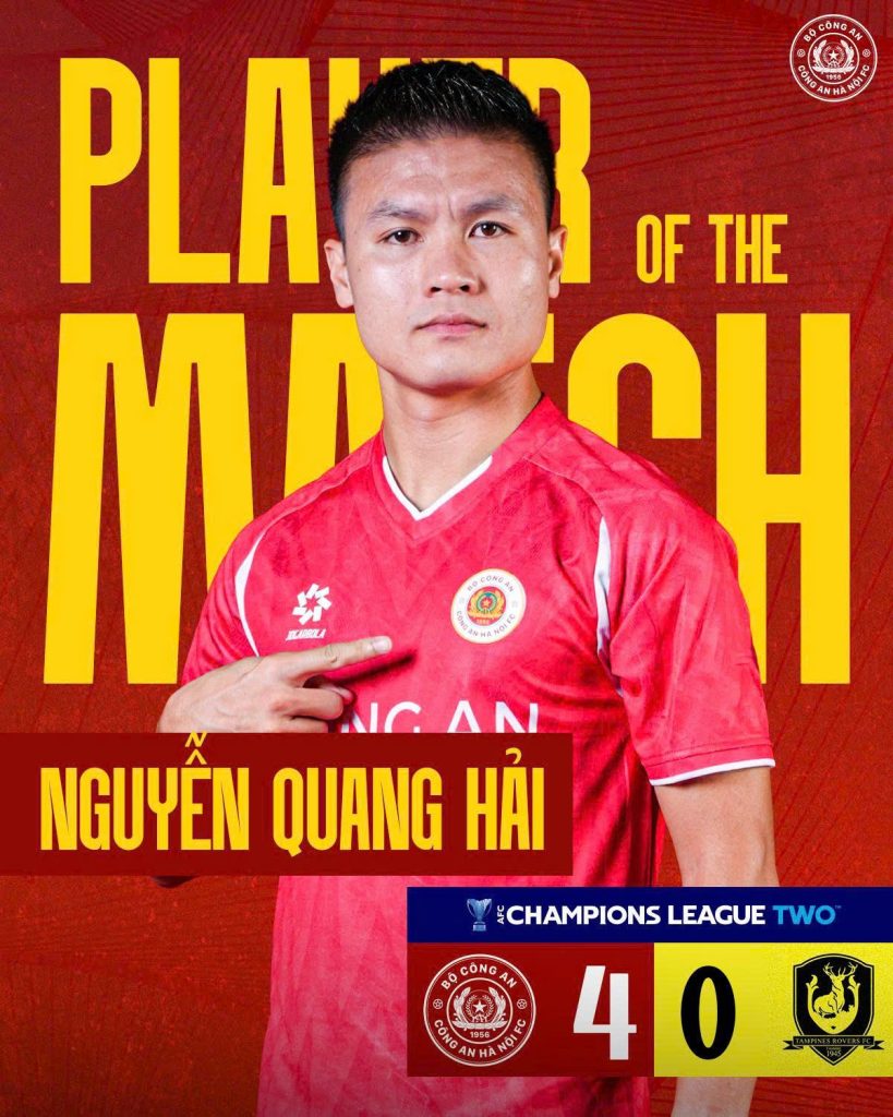 CAHN được bình chọn là cầu thủ xuất sắc nhất trận